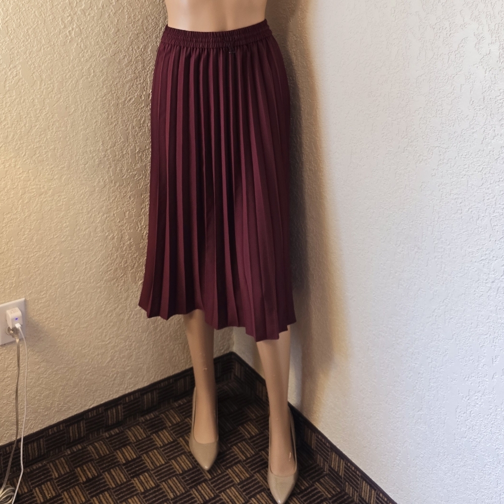 Purple Knee-Length A-Line Pleated Skirt